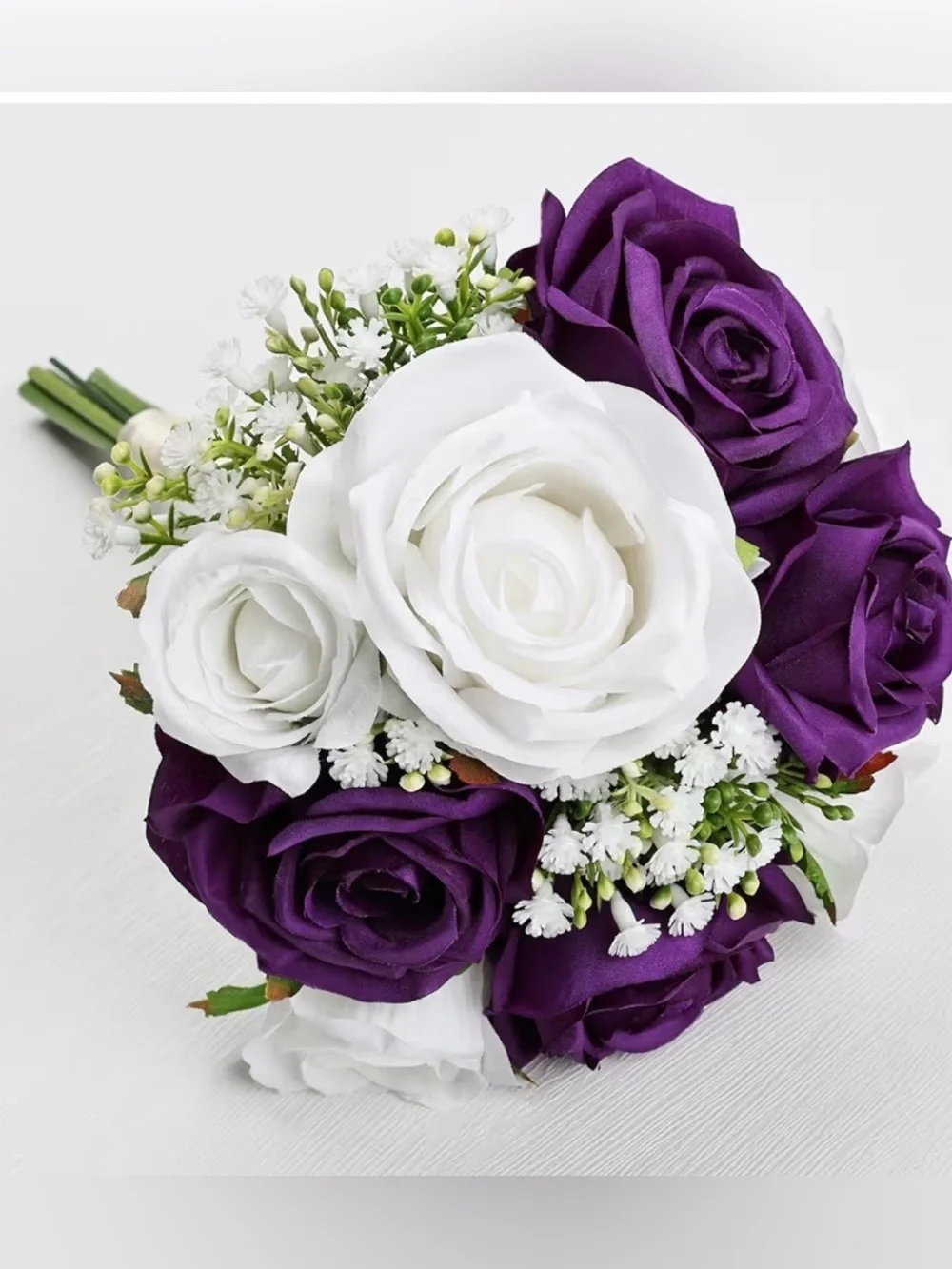 Wedding Bridesmaid Bouquets Set of 4, Artificial Silk Flowers Arrangement